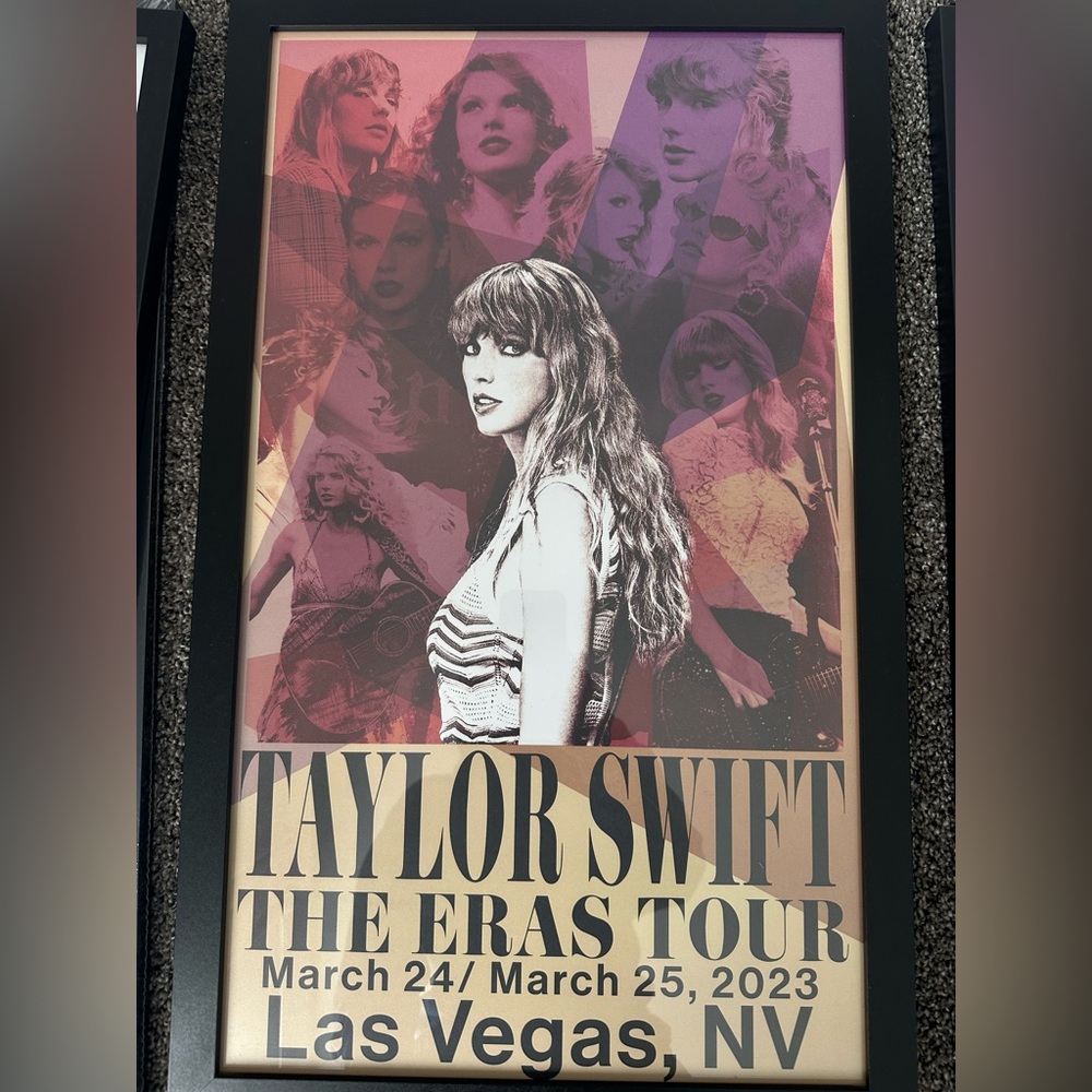 Taylor Swift The Eras Tour Poster - Pink and Black